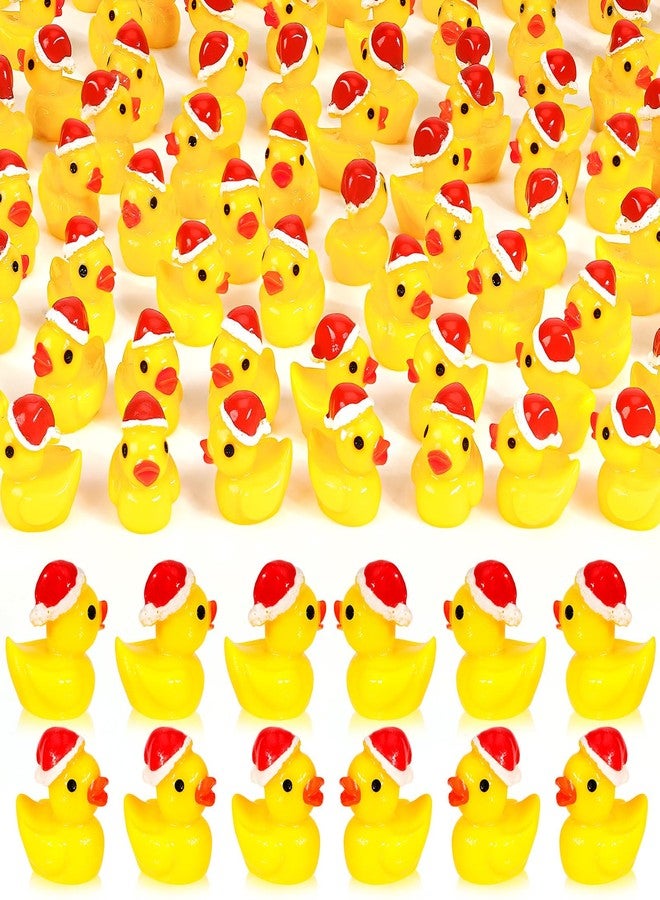 VICROIC 50 PCS Mini Resin Ducks, Tiny Miniature Christmas Duck Figures Ornament Gift for Crafts, Garden, Dollhouse, Home Decorations, Christmas Party Favors - Image 1